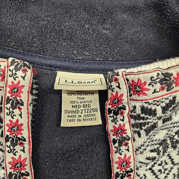 L.L. BEAN Vintage Women's M Nordic Snowflake Fleece Jacket - Picture 2 of 8